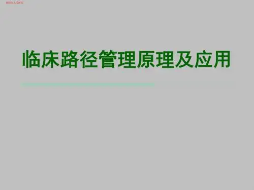 临床路径管理原理及应用(PPT)