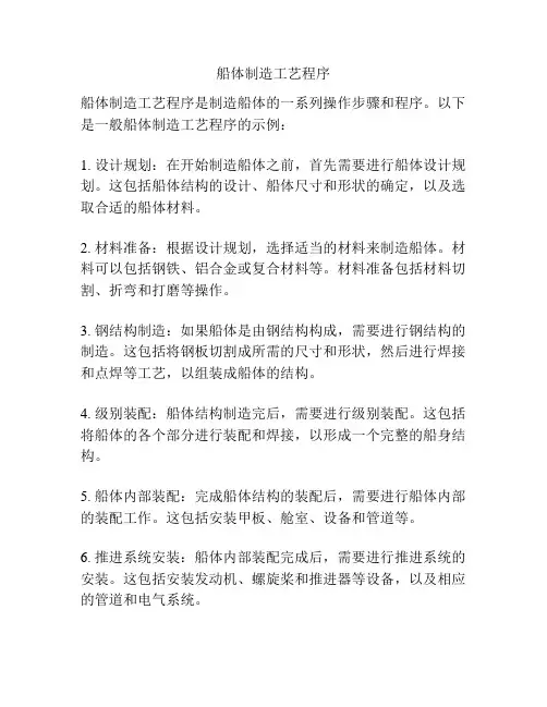 船体制造工艺程序