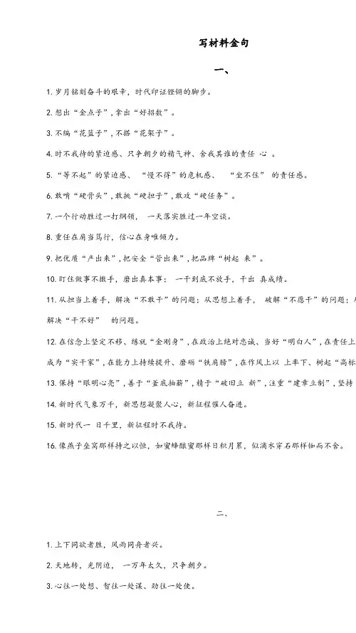 公文写作材料金句