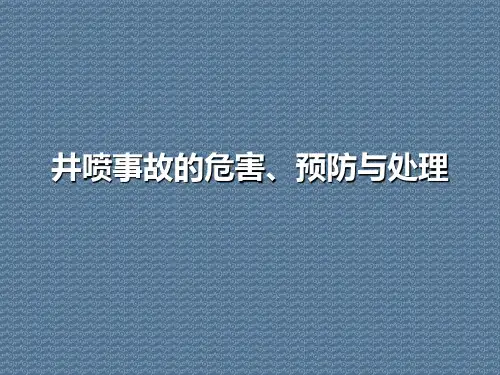 井喷事故的危害、预防与处理