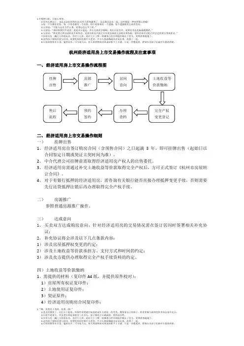 经济适用房上市交易流程(0912)