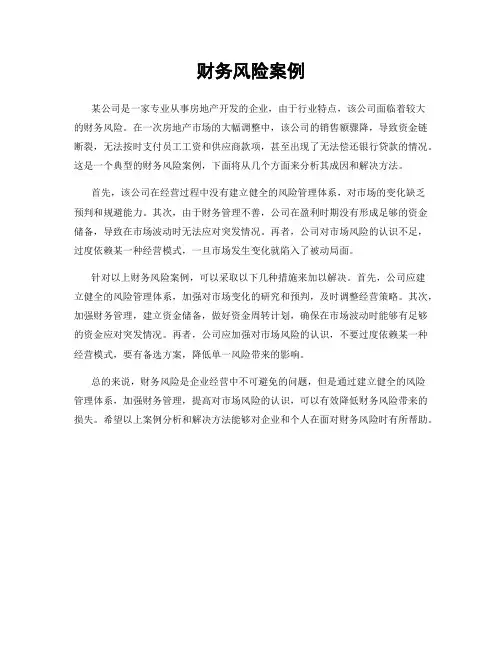 财务风险案例