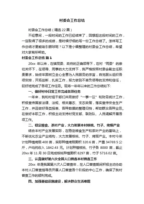 村委会工作总结
