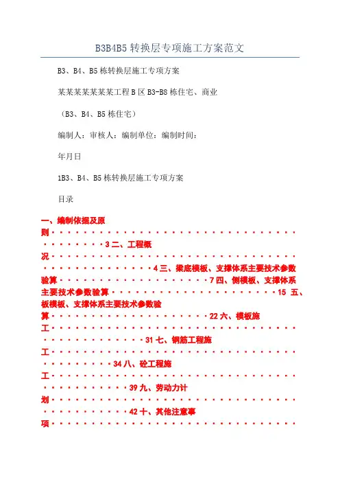 B3B4B5转换层专项施工方案范文