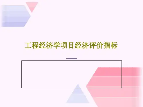 工程经济学项目经济评价指标共85页文档