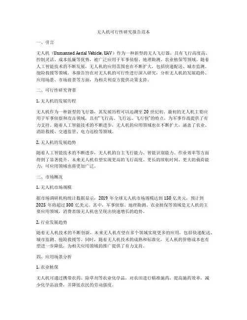 无人机可行性研究报告范本