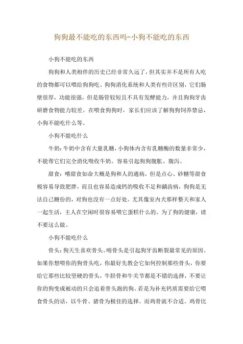 狗狗最不能吃的东西吗-小狗不能吃的东西