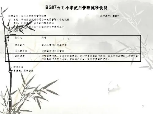 公司小车使用管理流程说明(ppt 2页)