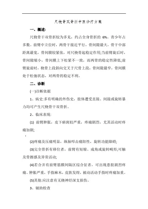 尺桡骨双骨折诊疗方案