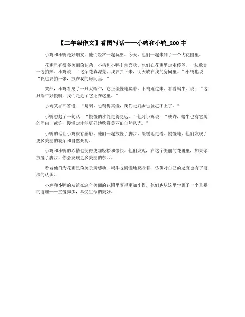 【二年级作文】看图写话——小鸡和小鸭_200字