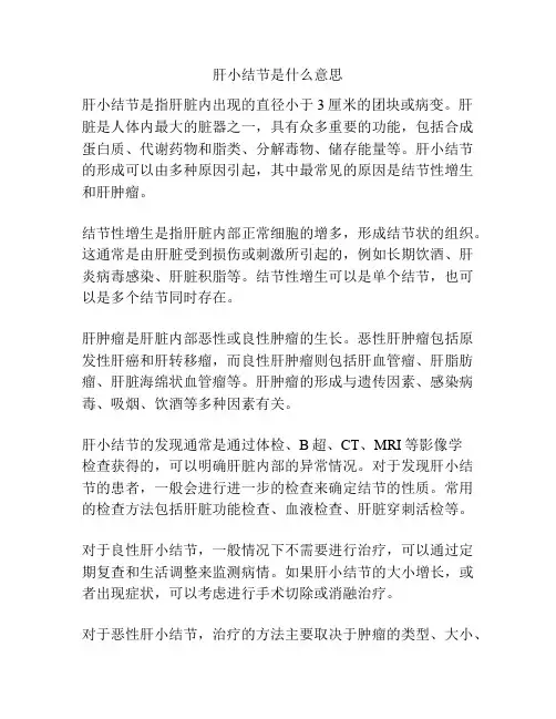 肝小结节是什么意思