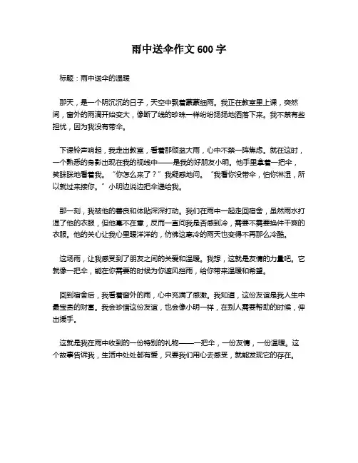 雨中送伞作文600字