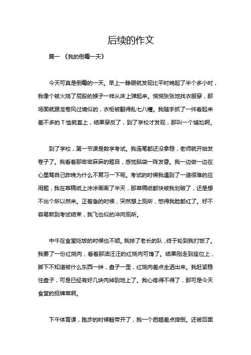 后续的作文
