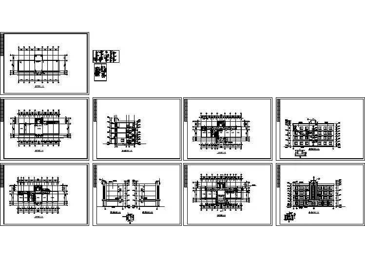 四层法院办公楼建筑设计cad施工图