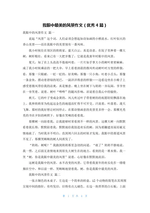 我眼中最美的风景作文(优秀4篇)