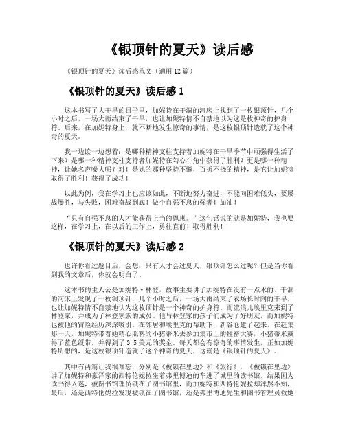 《银顶针的夏天》读后感