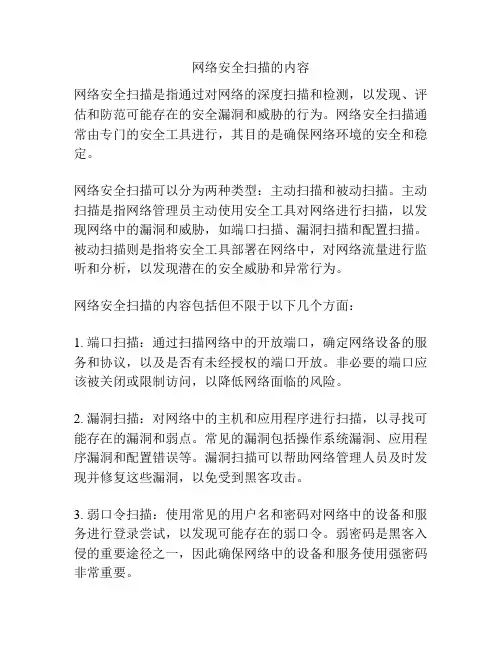 网络安全扫描的内容