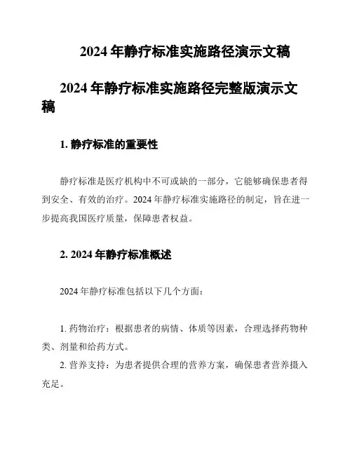 2024年静疗标准实施路径演示文稿