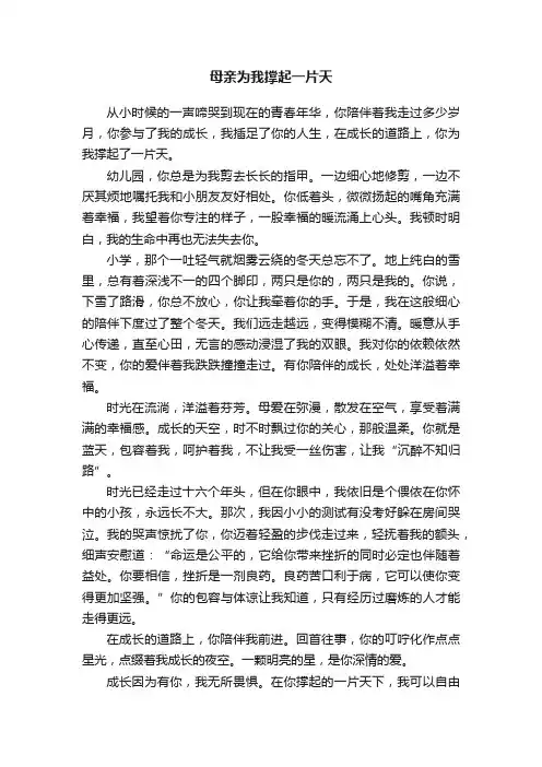 母亲为我撑起一片天