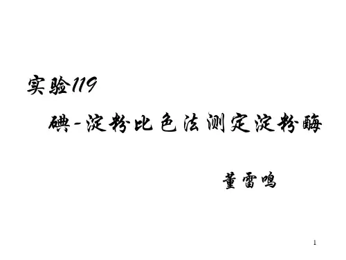 碘淀粉比色法测定淀粉酶PPT课件