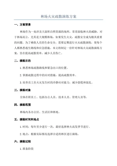 林场火灾疏散演练方案