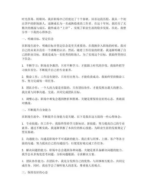 工作十年上岸心得体会