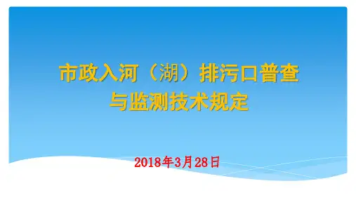 市政入河(湖)排污口普查与监测技术规定