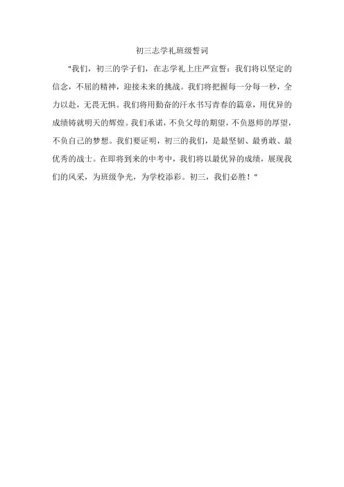 初三志学礼班级誓词