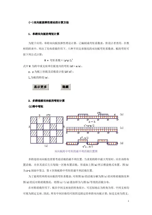 双向板计算