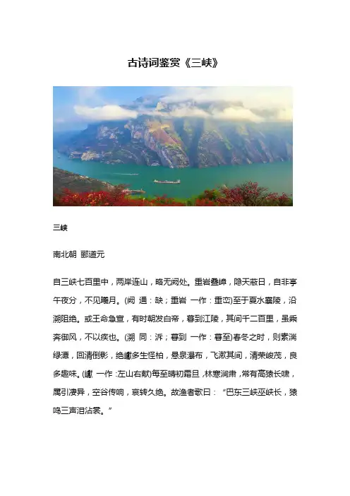 古诗词鉴赏《三峡》