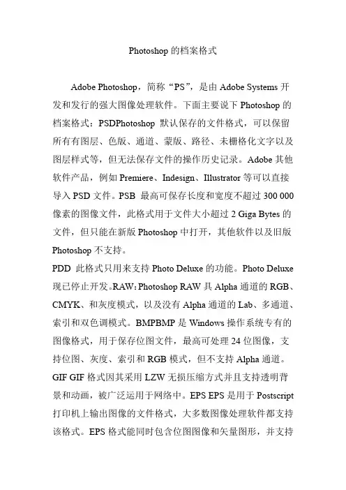 Photoshop的档案格式
