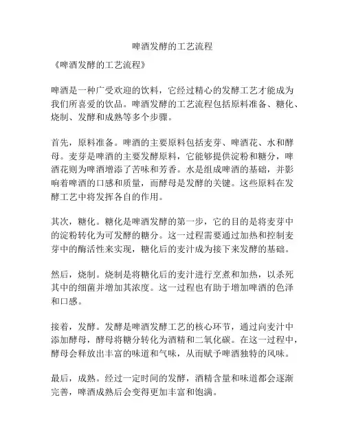 啤酒发酵的工艺流程
