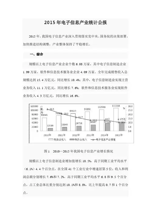2015年电子信息产业统计公报