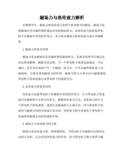 磁场力与洛伦兹力解析