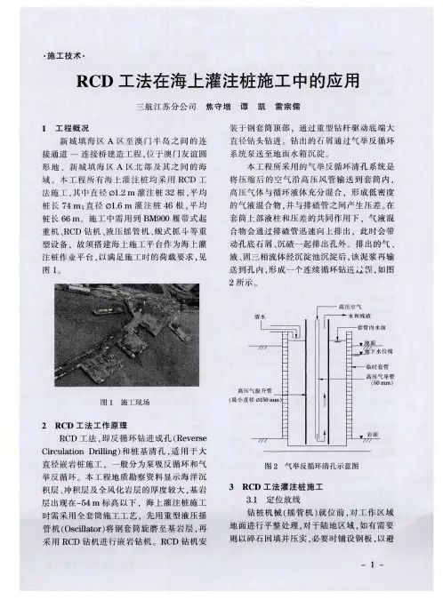 RCD工法在海上灌注桩施工中的应用