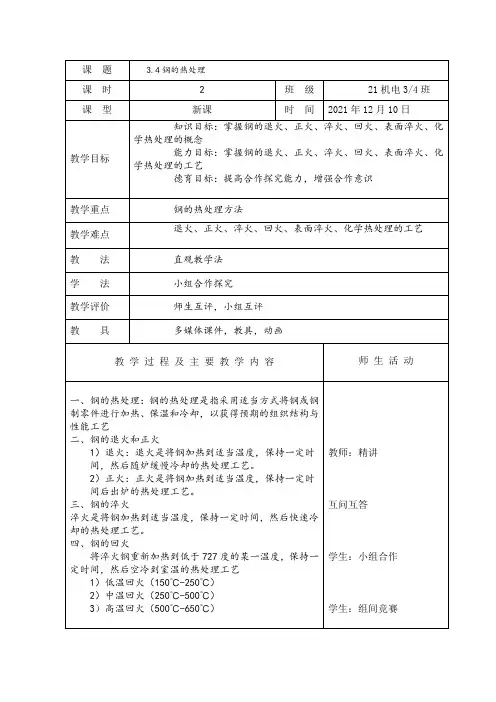 3.4钢的热处理教案