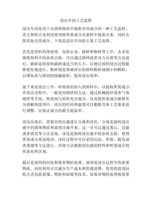 浸出车间工艺流程