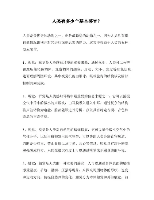 人类有多少个基本感官？