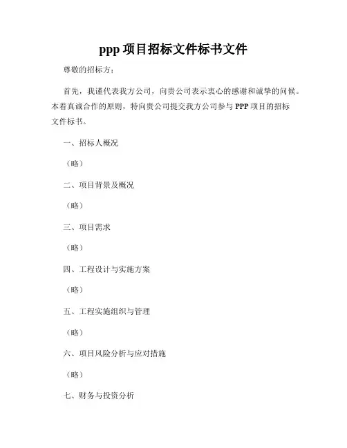 ppp项目招标文件标书文件