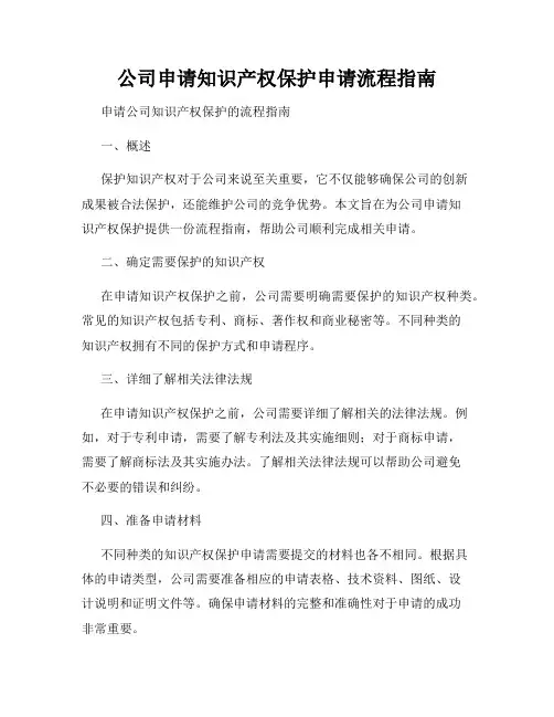 公司申请知识产权保护申请流程指南