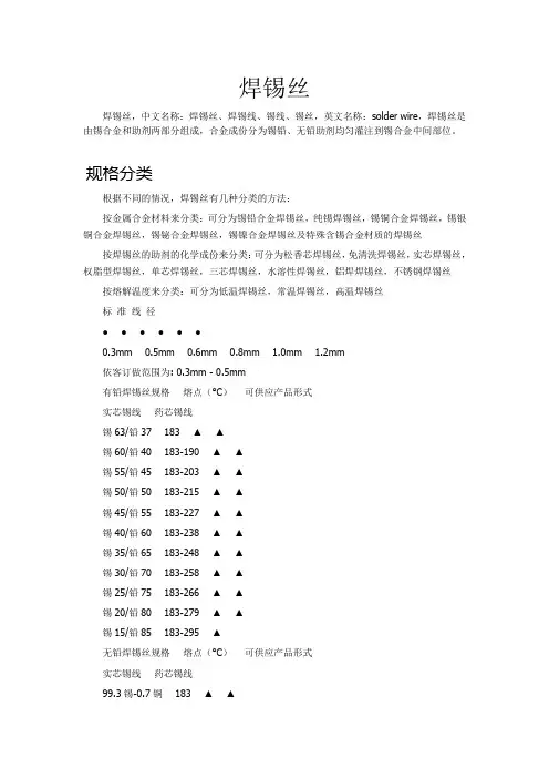 焊锡丝说明