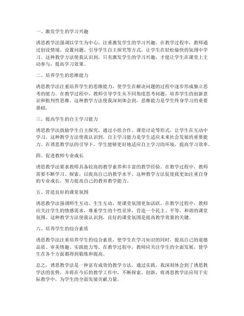 诱思教学法的心得体会