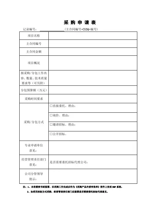 采购申请表