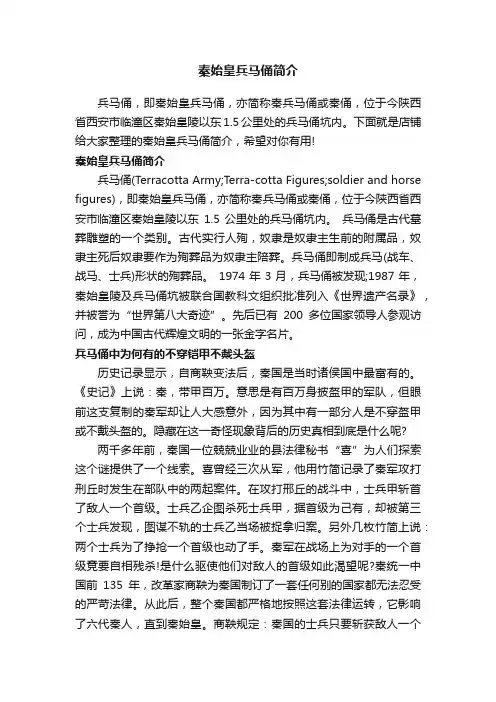 秦始皇兵马俑简介
