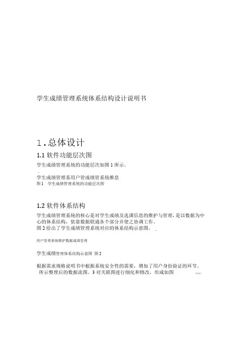 学生成绩管理系统体系结构设计说明书