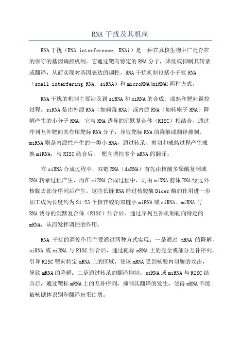 RNA干扰及其机制