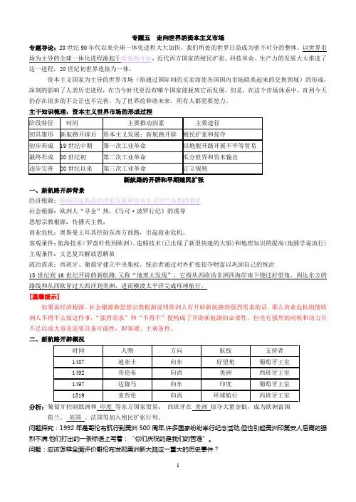 专题五  走向世界的资本主义市场