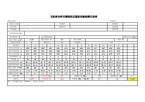 无机结合料无侧限抗压强度自动计算程序