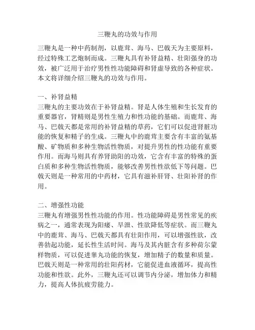 三鞭丸的功效与作用
