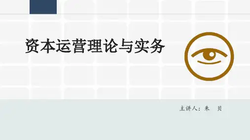 资本运营理论与实务第一章